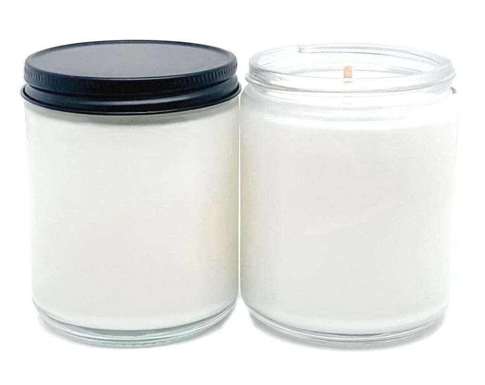 NO Label Simple 8oz Clear Candles with Cotton Wicks