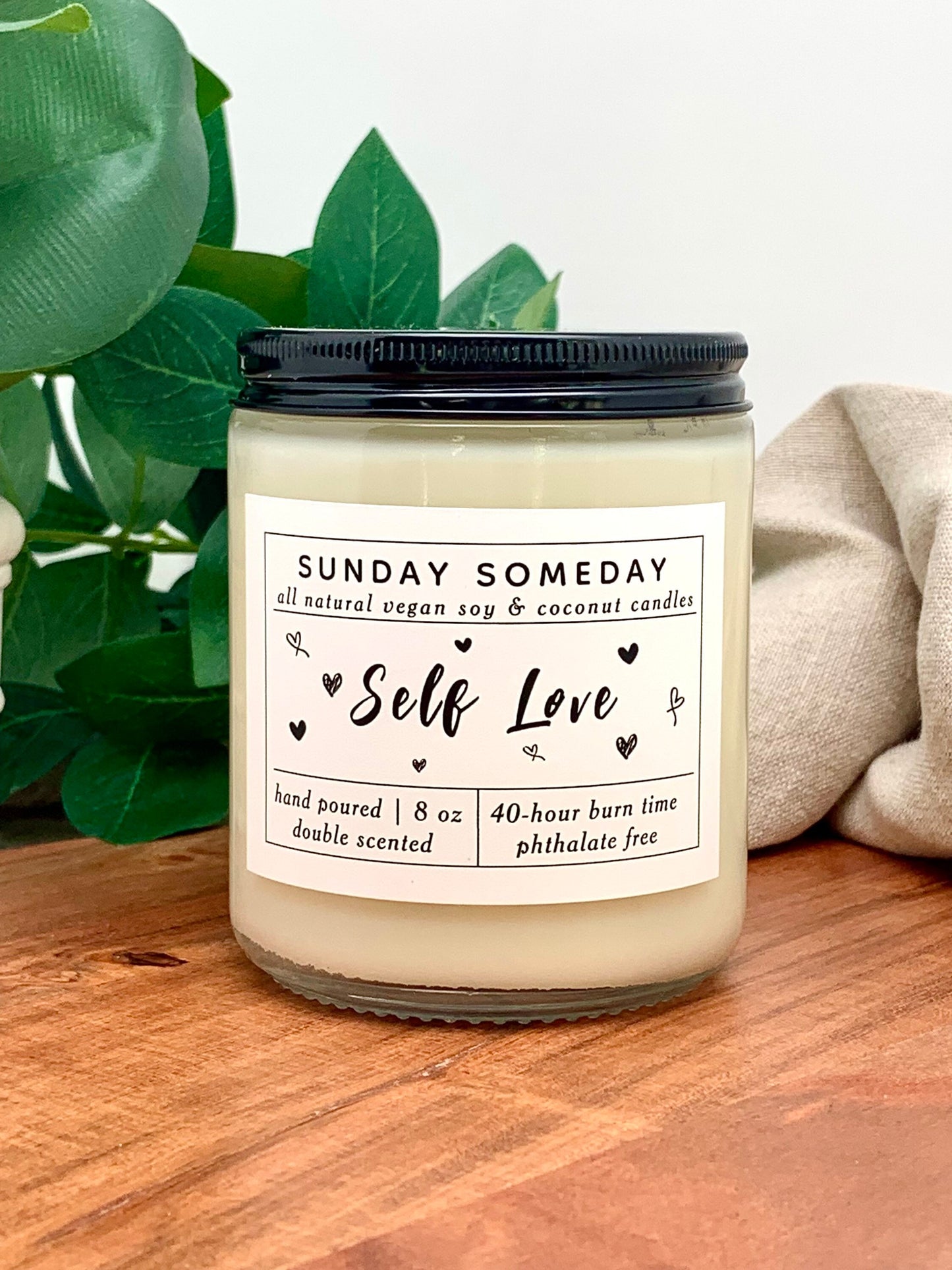 Self Love Candle | Treat Yourself | 25+ Scents | Soy & Coconut Wax | SUNDAY SOMEDAY | Vegan | Non-Toxic | Hand Poured | 8 oz.