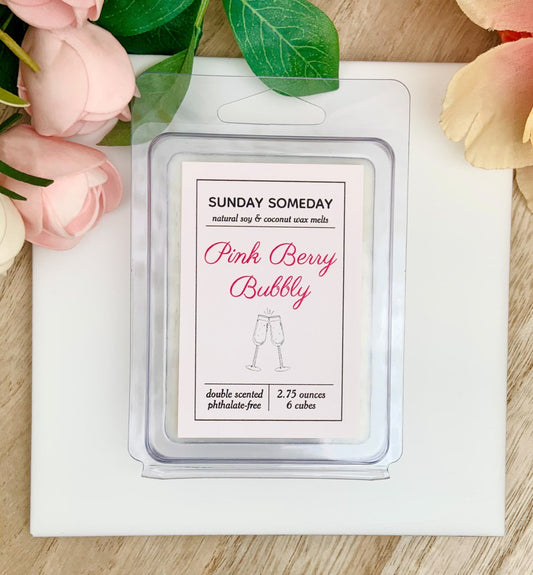 Pink Berry Bubbly Soft Wax Melts | Home Fragrance | Fruity | Sunday Someday Soy & Coconut Wax Melts | Vegan | Non-Toxic | 2.75 oz