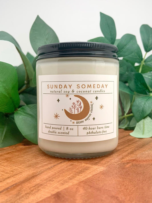 Little Moon Child | Boho Candles | Retro Modern Hippie Candle | Gifts | Candle |  25+ Scents | Vegan | Non-Toxic | SUNDAY SOMEDAY | 8 oz