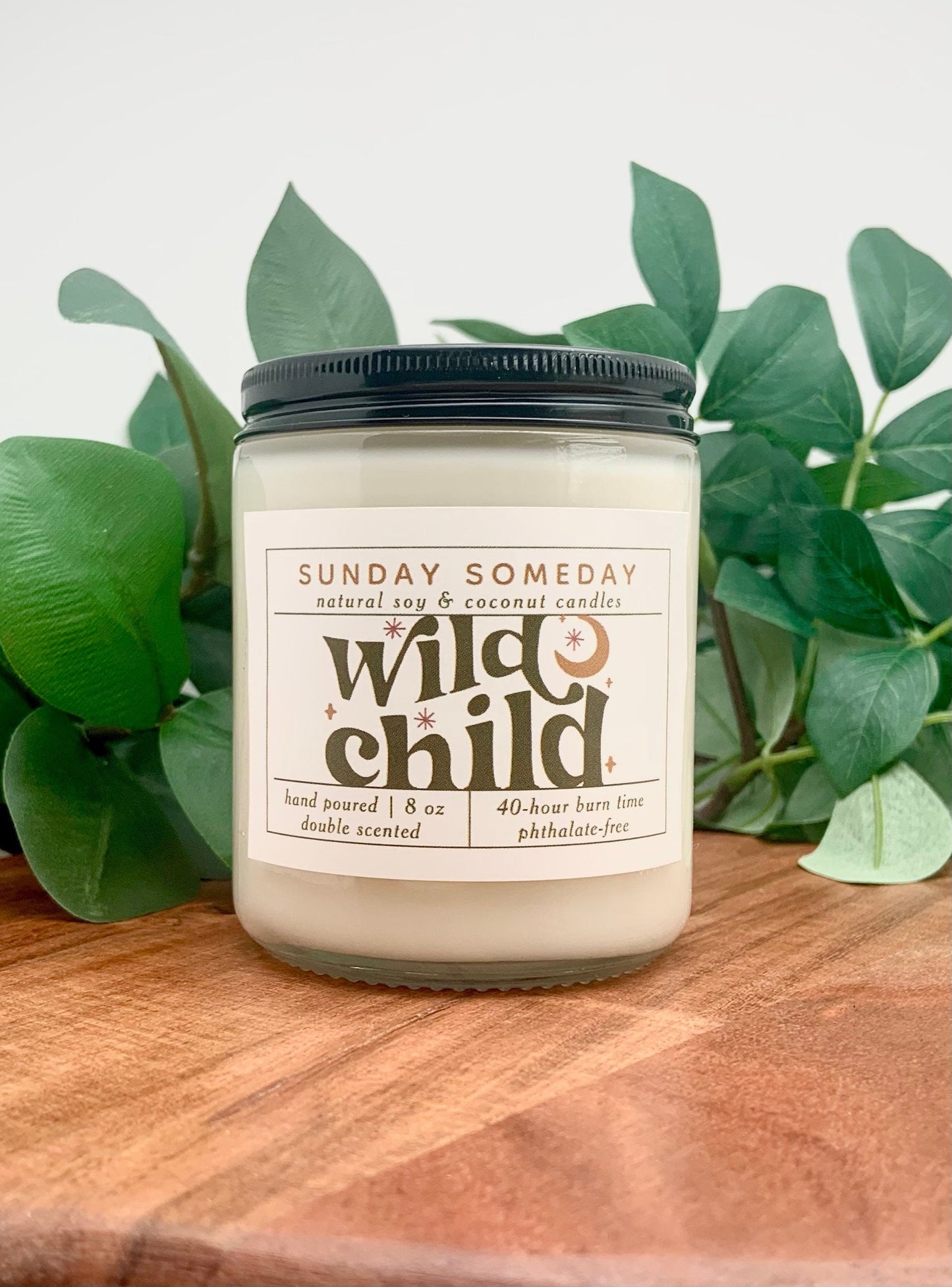 Wild Child | Boho Candles | Retro Modern Hippie Candle | Friend Gifts | Candle | 25+ Scents | Vegan | Non-Toxic | SUNDAY SOMEDAY | 8 oz