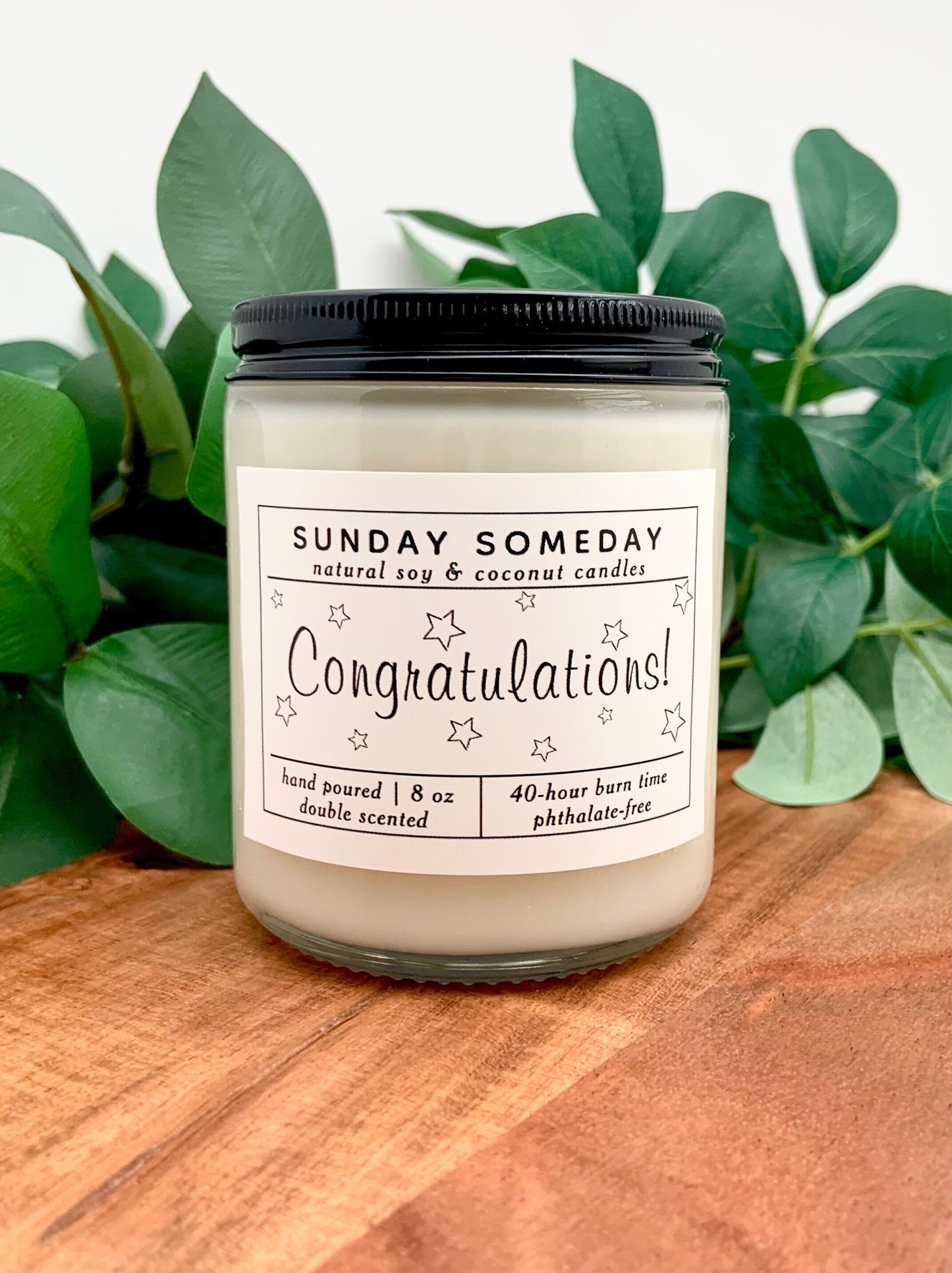 Congratulations | Celebration | Special Occasion | Achievement | Gifts | Candles | 25+ Scents | Vegan | Non-Toxic | SUNDAY SOMEDAY | 8 oz
