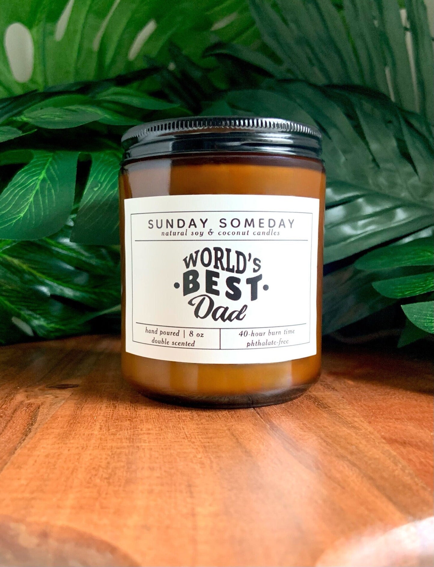 World's Best Dad | Gifts for Dad | Father's Day | Dad Birthday | Candle | Gifts | 15+ Scents | Vegan | Non-Toxic | SUNDAY SOMEDAY | 8 oz