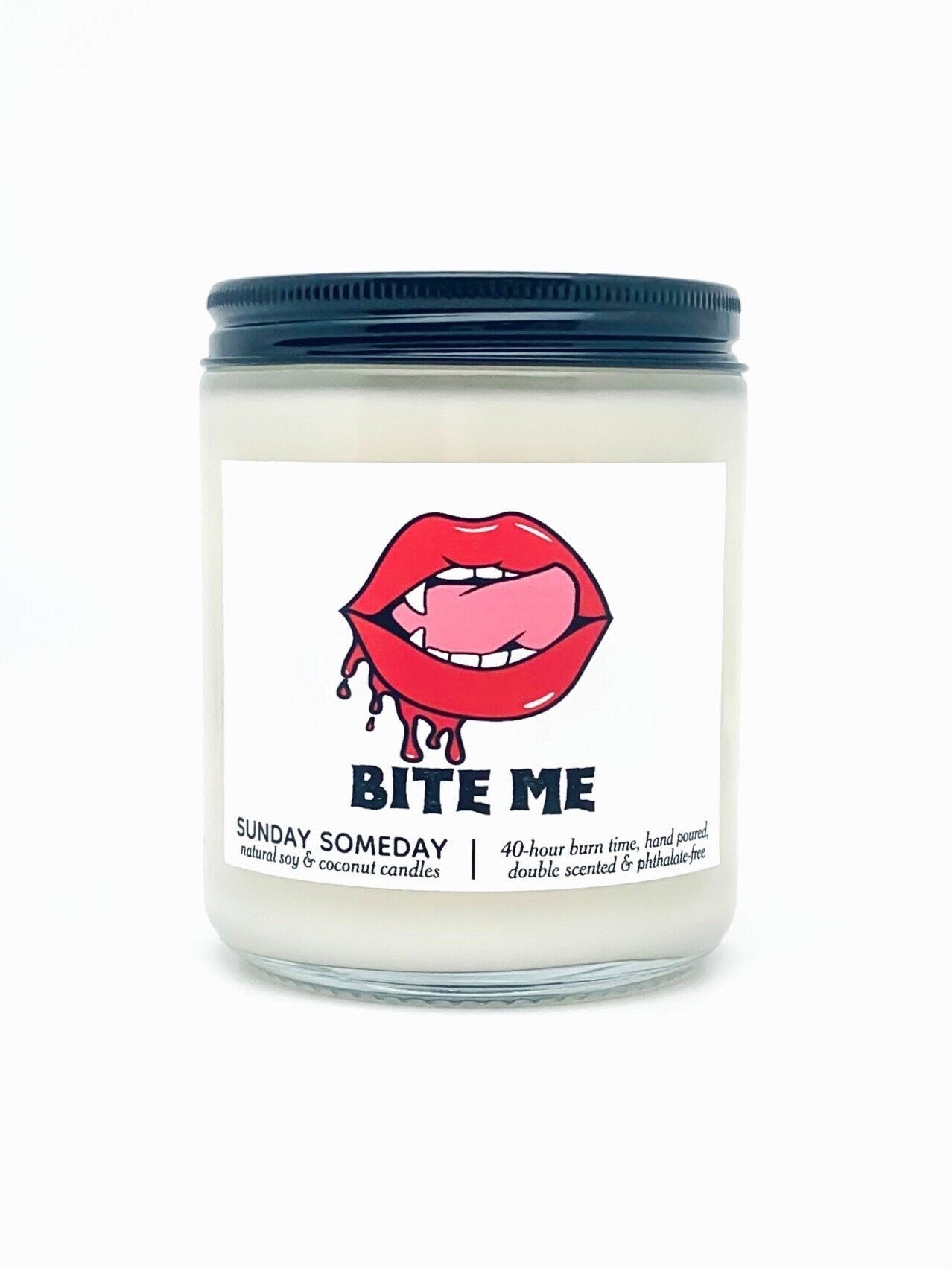 Bite Me candle | 40+ Scents | Halloween Vampire | Sexy Vampire Candle | Funny Gifts | SUNDAY SOMEDAY | Soy & Coconut Wax | Vegan | 8oz