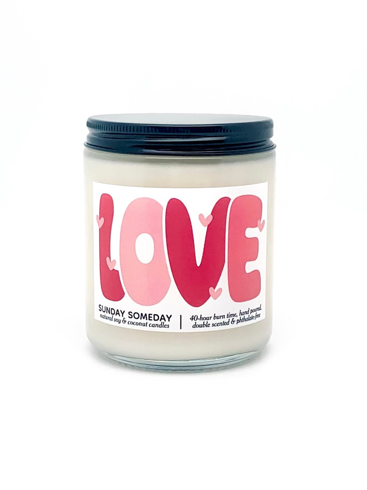 Love candle | Valentine's Day Gift | Cute Romantic Relationship Couple | 50+ Scents | Vegan | SUNDAY SOMEDAY | Soy & Coconut Wax | 8oz