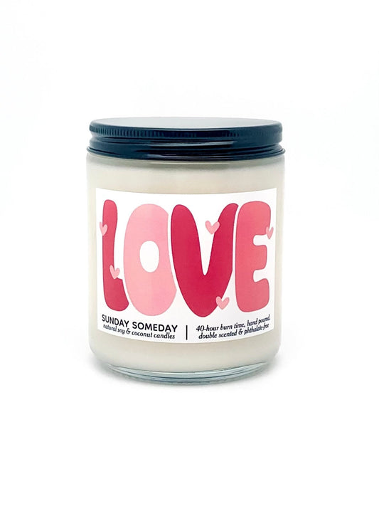 Love candle | Valentine's Day Gift | Cute Romantic Relationship Couple | 50+ Scents | Vegan | SUNDAY SOMEDAY | Soy & Coconut Wax | 8oz