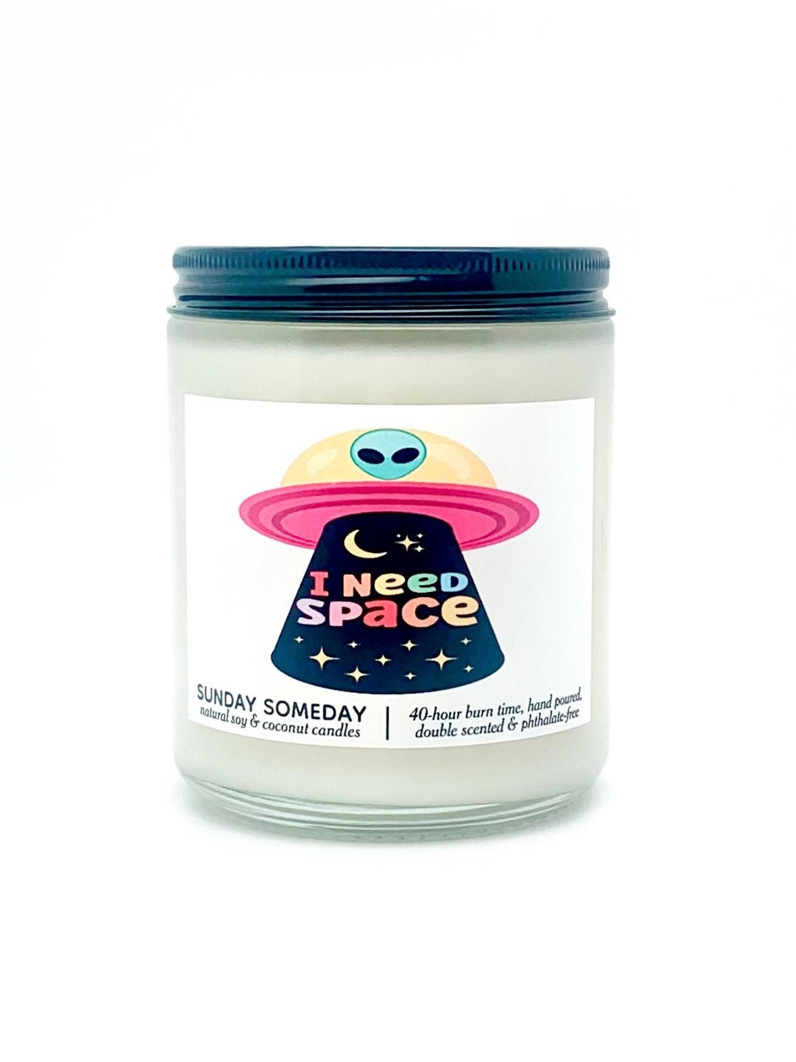 I Need Space candle | Anti-Valentine's Gift | Alien Funny Valentine Break up | 50+ Scents | Vegan | SUNDAY SOMEDAY | Soy & Coconut Wax | 8oz