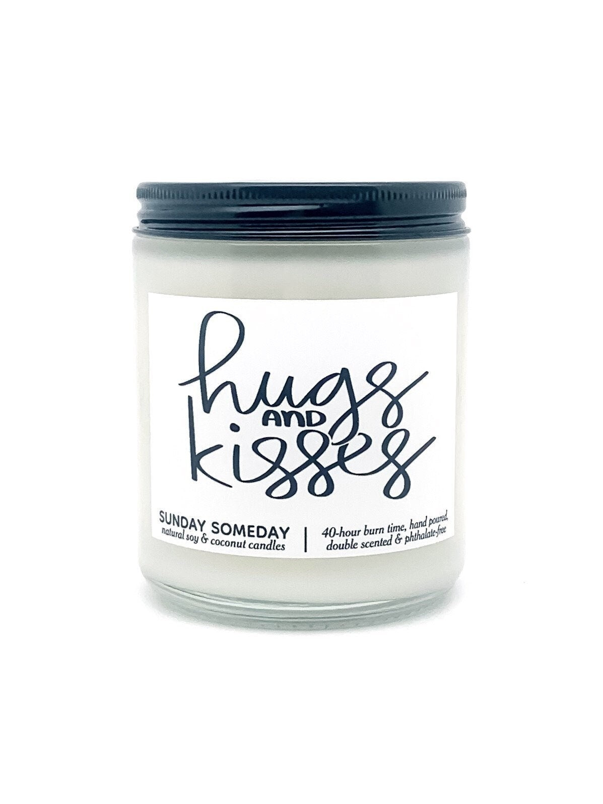 Hugs and Kisses candle | Cute Valentine's Day Gifts | 50+ Scents | Vegan | Non-Toxic | SUNDAY SOMEDAY | Soy & Coconut Wax | 8oz