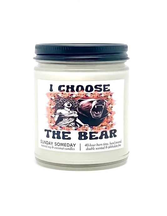 I Choose the Bear Candle | 50+ Fall Scents | Women Empowerment Feminism Politics Gift | SUNDAY SOMEDAY | Soy & Coconut Wax | Vegan | 8 oz
